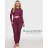 imageINLYRIC Womens 94 Cotton Leggings Soft High Waisted Pants Stretch Full Length LoungeGrape Wine