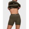 imageINLYRIC Womens Boxer Briefs Cotton High Waisted Boy Shorts Underwear 5quot Inseam Stretch Boxer ShortsDesert Olive