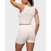 imageINLYRIC Womens Boxer Briefs Cotton High Waisted Boy Shorts Underwear 5quot Inseam Stretch Boxer ShortsIceland White