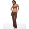 imageINLYRIC Womens Flared Leggings Fold Over Cotton Yoga Pants Y2K Pajama Lounge Bell Bottom 30 inchesCoffee Brown