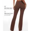 imageINLYRIC Womens Flared Leggings Fold Over Cotton Yoga Pants Y2K Pajama Lounge Bell Bottom 30 inchesCoffee Brown