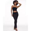 imageINLYRIC Womens High Waist Long Maxi Skirts Floor Length Stretchy Fitted Ruched Lounge SkirtBlack