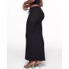 imageINLYRIC Womens High Waist Long Maxi Skirts Floor Length Stretchy Fitted Ruched Lounge SkirtBlack