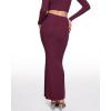 imageINLYRIC Womens High Waist Long Maxi Skirts Floor Length Stretchy Fitted Ruched Lounge SkirtGrape Wine