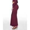 imageINLYRIC Womens High Waist Long Maxi Skirts Floor Length Stretchy Fitted Ruched Lounge SkirtGrape Wine