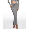 imageINLYRIC Womens High Waist Long Maxi Skirts Floor Length Stretchy Fitted Ruched Lounge SkirtHeather Carbon
