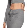 imageINLYRIC Womens High Waist Long Maxi Skirts Floor Length Stretchy Fitted Ruched Lounge SkirtHeather Carbon
