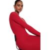 imageINLYRIC Womens Long Sleeve Bodycon Maxi Dress Square Neck Lounge Slip Ribbed Tight Long DressesLipstick Red