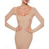 imageINLYRIC Womens Long Sleeve Bodycon Maxi Dress Square Neck Lounge Slip Ribbed Tight Long DressesNatural