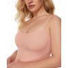 imageINLYRIC Womens Maxi Bodycon Dress Lounge Slip Spaghetti Strap Long Dresses Tank Ribbed Tight Dress CasualGrapefruit Orange