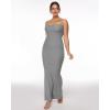 imageINLYRIC Womens Maxi Bodycon Dress Lounge Slip Spaghetti Strap Long Dresses Tank Ribbed Tight Dress CasualHeather Carbon