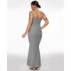 imageINLYRIC Womens Maxi Bodycon Dress Lounge Slip Spaghetti Strap Long Dresses Tank Ribbed Tight Dress CasualHeather Carbon