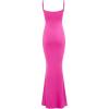 imageINLYRIC Womens Maxi Bodycon Dress Lounge Slip Spaghetti Strap Long Dresses Tank Ribbed Tight Dress CasualHot Pink