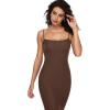 imageINLYRIC Womens Maxi Bodycon Dress Lounge Slip Spaghetti Strap Long Dresses Tank Ribbed Tight Dress CasualPinecone