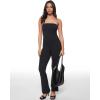 imageINLYRIC Womens Natrelax Strapless Jumpsuit  Yoga One Piece Bodycon Double Lined Sexy Tube Top Flare Leggings RompersBlack
