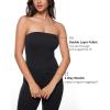 imageINLYRIC Womens Natrelax Strapless Jumpsuit  Yoga One Piece Bodycon Double Lined Sexy Tube Top Flare Leggings RompersBlack