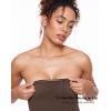 imageINLYRIC Womens Natrelax Strapless Jumpsuit  Yoga One Piece Bodycon Double Lined Sexy Tube Top Flare Leggings RompersMocha Brown
