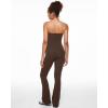 imageINLYRIC Womens Natrelax Strapless Jumpsuit  Yoga One Piece Bodycon Double Lined Sexy Tube Top Flare Leggings RompersMocha Brown