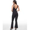 imageINLYRIC Womens Natrelax V Neck Jumpsuit  Backless Yoga Bodycon Sexy One Piece Double Lined Flare Leggings RompersBlack
