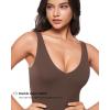 imageINLYRIC Womens Natrelax V Neck Jumpsuit  Backless Yoga Bodycon Sexy One Piece Double Lined Flare Leggings RompersMocha Brown