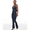 imageINLYRIC Womens Natrelax V Neck Jumpsuit  Backless Yoga Bodycon Sexy One Piece Double Lined Flare Leggings RompersTwilight Blue