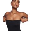 imageINLYRIC Womens Strapless Bodycon Dress Foldable Sexy Tube Long Maxi Dresses for Cocktail Party Wedding Guest CasualBlack