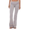 imageINLYRIC Womens Flared Leggings Fold Over Cotton Yoga Pants Y2K Pajama Lounge Bell Bottom 30 inchesGull Gray