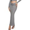 imageINLYRIC Womens High Waist Long Maxi Skirts Floor Length Stretchy Fitted Ruched Lounge SkirtHeather Carbon