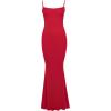 imageINLYRIC Womens Maxi Bodycon Dress Lounge Slip Spaghetti Strap Long Dresses Tank Ribbed Tight Dress CasualLipstick Red