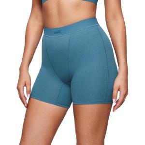 imageINLYRIC Womens Boxer Briefs Cotton High Waisted Boy Shorts Underwear 5quot Inseam Stretch Boxer ShortsBlue Ashes