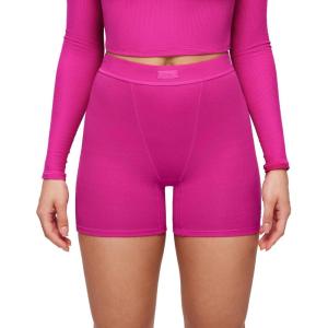 imageINLYRIC Womens Boxer Briefs Cotton High Waisted Boy Shorts Underwear 5quot Inseam Stretch Boxer ShortsHibiscus Purple