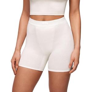 imageINLYRIC Womens Boxer Briefs Cotton High Waisted Boy Shorts Underwear 5quot Inseam Stretch Boxer ShortsIceland White