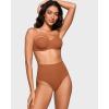 imageINLYRIC Womens Inbarely Plus Thong Underwear Pack  High Waisted Sexy Smooth Tagless Ladies Underwear Panties 3 PackBronze 3pack