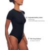 imageINLYRIC Womens Inbarely Short Sleeve Bodysuit Crew Neck Double Lined Casual Basic Summer Body suit TopsBlack