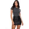 imageINLYRIC Womens Inbarely Short Sleeve Bodysuit Crew Neck Double Lined Casual Basic Summer Body suit TopsGraphite Grey