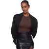 imageINLYRIC Womens Inbarely Short Sleeve Bodysuit Crew Neck Double Lined Casual Basic Summer Body suit TopsHazelnut