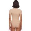 imageINLYRIC Womens Inbarely Short Sleeve Bodysuit Crew Neck Double Lined Casual Basic Summer Body suit TopsWheat Beige