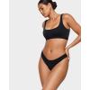 imageINLYRIC Womens Inbarely Soft Thong  No Show Sexy Panties Breathable Vwaisted Ladies Underwear 3 PackBlack 3pack