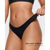 imageINLYRIC Womens Inbarely Soft Thong  No Show Sexy Panties Breathable Vwaisted Ladies Underwear 3 PackBlack 3pack
