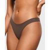 imageINLYRIC Womens Inbarely Soft Thong  No Show Sexy Panties Breathable Vwaisted Ladies Underwear 3 PackClay Brown 3pack