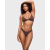 imageINLYRIC Womens Inbarely Soft Thong  No Show Sexy Panties Breathable Vwaisted Ladies Underwear 3 PackHazelnut 3pack