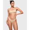 imageINLYRIC Womens Inbarely Soft Thong  No Show Sexy Panties Breathable Vwaisted Ladies Underwear 3 PackLight Oatmeal 3pack