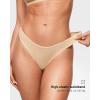 imageINLYRIC Womens Inbarely Soft Thong  No Show Sexy Panties Breathable Vwaisted Ladies Underwear 3 PackLight Oatmeal 3pack