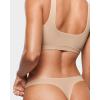 imageINLYRIC Womens Inbarely Soft Thong  No Show Sexy Panties Breathable Vwaisted Ladies Underwear 3 PackWheat 3pack