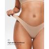 imageINLYRIC Womens Inbarely Soft Thong  No Show Sexy Panties Breathable Vwaisted Ladies Underwear 3 PackWheat 3pack