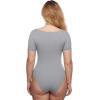 imageINLYRIC Womens Inbarely Square Neck Short Sleeve Bodysuit Double Lined Bodysuits Tank TopsNeutral Gray