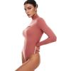 imageINLYRIC Womens Natrelax Long Sleeve Bodysuit Mock Turtleneck Cut Out Bodysuits Sexy Tops Double LinedBriar Rose