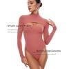 imageINLYRIC Womens Natrelax Long Sleeve Bodysuit Mock Turtleneck Cut Out Bodysuits Sexy Tops Double LinedBriar Rose