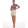 imageINLYRIC Womens Natrelax Long Sleeve Bodysuit Mock Turtleneck Cut Out Bodysuits Sexy Tops Double LinedBrown Purple