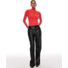 imageINLYRIC Womens Natrelax Long Sleeve Bodysuit Mock Turtleneck Cut Out Bodysuits Sexy Tops Double LinedDark Red
